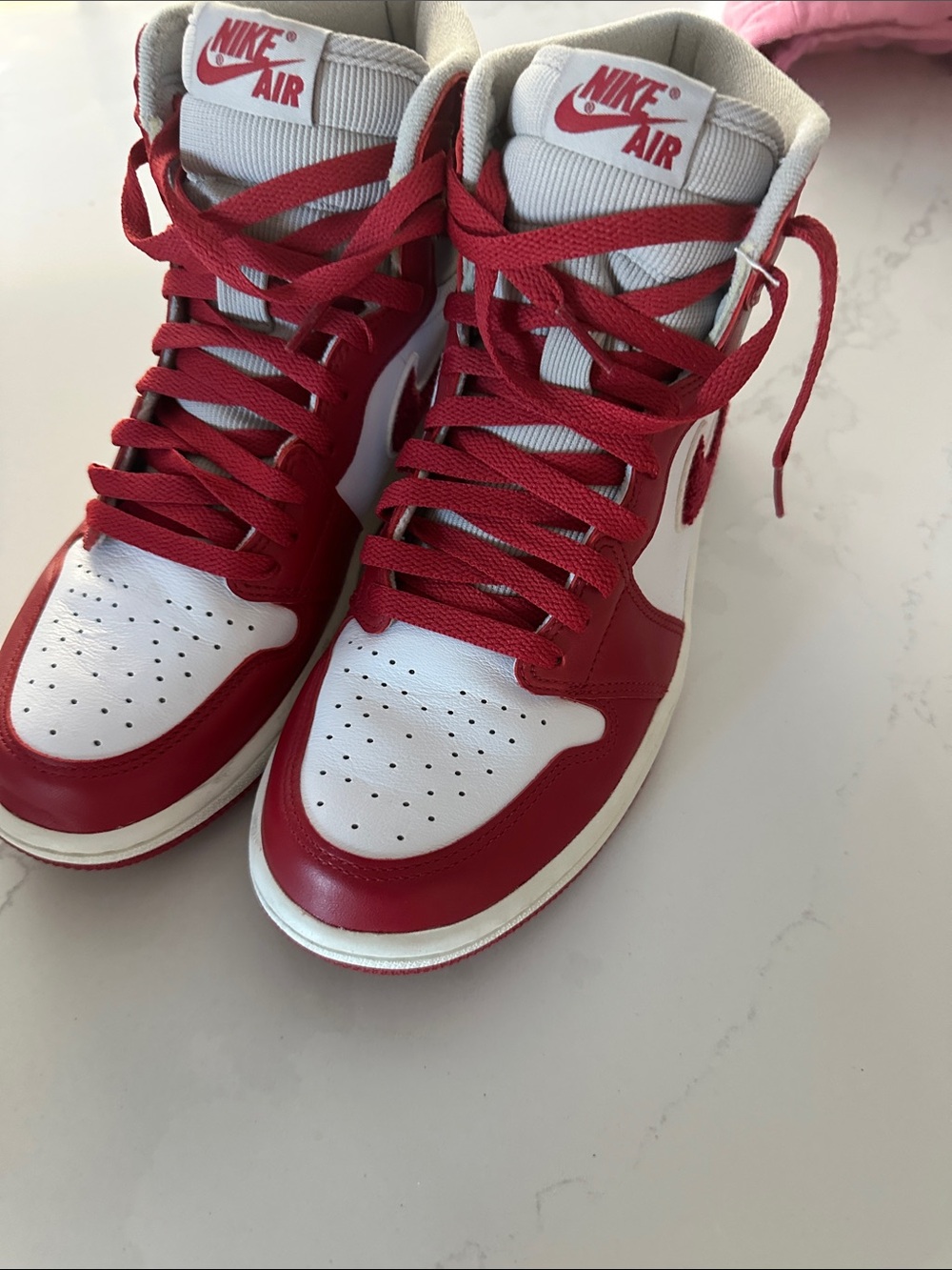 Nike Women's High-Top Sneakers — White and Red